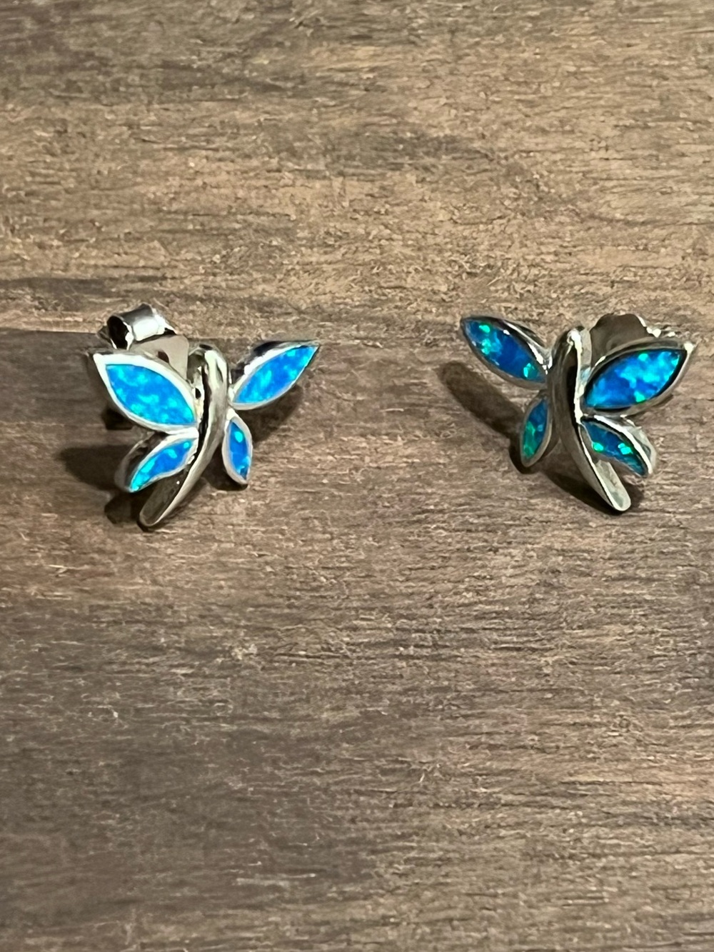 My Daily Styles Sterling Silver 925 Blue Opal Dragonfly Stud Earrings SL999